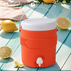 1 Gallon Portable Sports Cooler Water Drink Beverage Dispenser, Insulated Cooler Water Drink Dispenser with Spout Handle, Water Jug Cooler Dispenser for Outdoor Activities Fishing Camping (Orange)