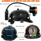 T28 5-Color 3000-Yard Coon Hunting Lights – 2000 lm White/Green/Red/Amber Spot & Green Beam, IPX6 Waterproof Night Hunting Headlamp for Varmint, Hog & Coyote Light (with ABS Black hat)
