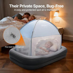 OGERY Inflatable Toddler Travel Bed with Cordless Rechargeable and Detachable Air Pump and Tent, Portable Kids Air Mattress with 4 Sides Safety Bumpers Ideal for Home, Grandma's, Camping, Traveling