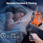 Dual Head Portable Rechargeable Fan 20000mAh Battery Powered Camping Fan Cordless with LED Lantern & Remote, Auto Oscillation, Hook, Battery Operated for Tent Office Travel Picnic Jobsite Orange