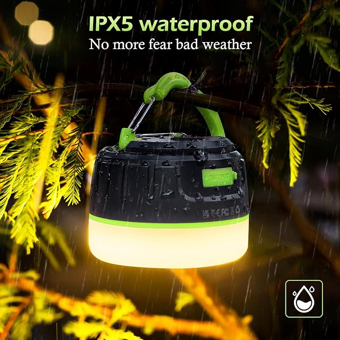 Sinvitron LED Camping Lantern Rechargeable with Remote Control - 1000LM 150H Runtime Tent Light, 5200mAh Water-Resistant Emergency Light for Hurricane Power Outages, Hiking Home