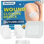 Zip Stitch Wound Closure Strips | 2-Pack Stitchless Butterfly Bandages | Adjustable Tension for Painless Laceration Repair, Post-Surgery Care & Emergency First Aid