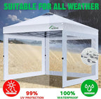 Clear Canopy Sidewalls for 10x10 Pop Up Tent, Transparent Window Curtain Cloth, 8 Mil PVC Enclosure Fabric with Zipper, Black (3Pack Sidewalls Only, Not Included Frame&Top)