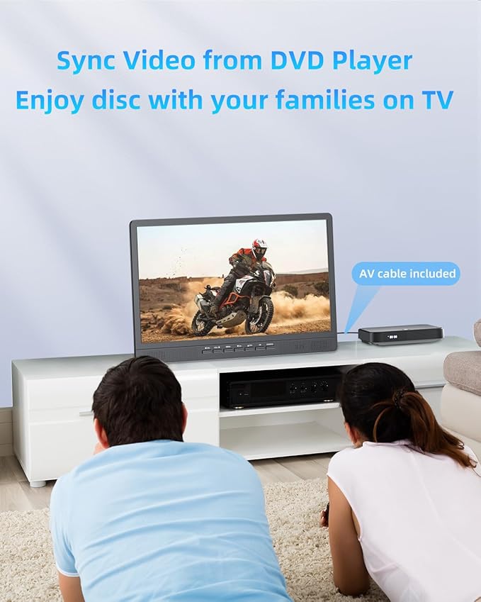 NORTHING 18.5" Portable TV 1080P Full HD, 6500mAh Rechargeable Small TV with Antenna, Stand, HDMI/USB/AV Input, Flat Screen TV for Camping Kitchen RV Car Bedroom