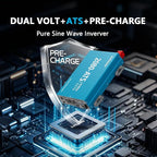 2080W Pure Sine Wave Inverter with Auto Transfer Switch ATS, Dual Voltage Power Inverter 24V/48V to 120V for RV, Truck Off-Grid, Camping, Home Emergency Backup (Blue)