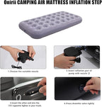 Twin Size Single Camping Air Mattress Bed with Air Pump,75"x 39"Thickened Portable Inflatable Mattress Blow Up Air Mattress,Travel Sleeping Bed Pad for Camping Home Hiking(Gray)