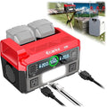 Ecarke 550W Portable Power Inverter Compatible with DeWALT 20V Battery, DC 18V to AC 110V Pure Sine Wave Power Station 2 AC Outlets, 2 USB-A&1 USB-C 20W, 600LM LED Outdoor Emergency Use (No Battery)