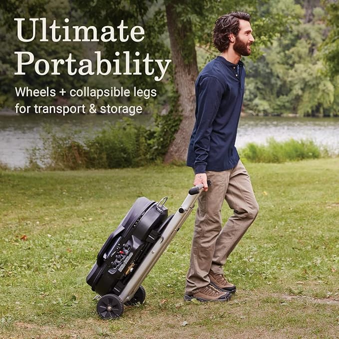 Coleman RoadTrip 285 Portable Stand-Up Propane Grill with 3 Adjustable Burners & Instastart Ignition, 20,000 BTUs of Power for Outdoor Cooking, Camping, Tailgating, Grilling, BBQs, & More