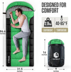 VENTURE 4TH Backpacking Sleeping Bag – XXL, Double and Single Sizes - Lightweight Warm & Cold Weather Sleeping Bags for Adults, Kids & Couples – Ideal for Hiking, Camping & Outdoor Adventures