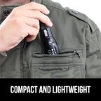 GORILLA GRIP Powerful LED Tactical Flashlight, 750 FT High Lumens 5 Adjustable Modes, Water Resistant, Ultra Bright Zoom Flashlights, Small Mini Flash Light, Camping, Night Dog Walking, 2 Pack Black