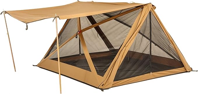 Mouflon Glamping Tent for 3 People – Outdoor Camping Tent – Perfect for Festivals, Glamping – Lightweight Cotton Tent with 360° Panoramic View | Luxury 3-Person Tent