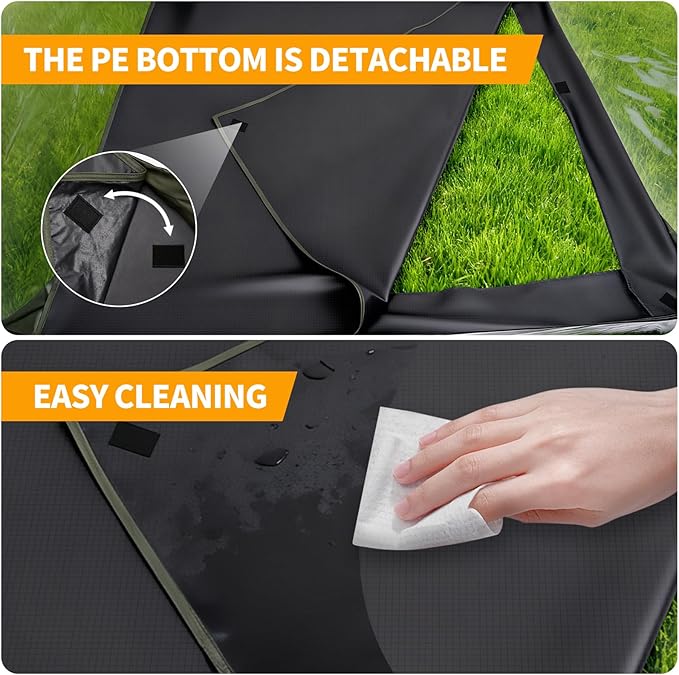 ARCTICSEA Thickened PVC Sports Tent - All-Weather Shelter Pod for 2-6 Person, Pop-Up Shelter, Instant Setup, Removable Top & Sealed Floor for Outdoor Events, Soccer, Rugby