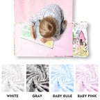 Custom Toddler Nap Mat for Preschool, Personalized Name Kids Sleeping Bag with Animal House Design for Daycare, Roll Up Sleeping Mat with Removable Pillow and Soft Dot Minky Blanke for Girls Camping