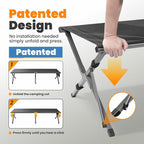 Oversized Camping Cot Foldable for Adults - Upgraded Version Easy-to-Assemble Sleeping Cots for Outdoor, Supports Campers up to 6.9ft or 450lbs, with Storage Bag, 82” L x 32” W (Black)