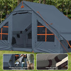 Inflatable Camping Tent,2/4/6/8 Person Glamping Inflatable Tents with Awning, Quick Setup Blow Up Tents with Pump, Waterproof Oxford Inflatable House for Camping, Air Glamping Hot Tents for Adult