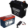 Dakota Lithium - Power Box with 12V 10Ah LiFePO4 Battery Included - 11 Year USA Warranty 2000+ Deep Cycle Battery Box with DC and USB Ports - Water/Shock Resistant - Camping, Off Grid, Marine, Kayak