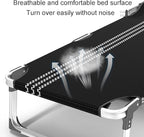 Portable Folding Bed 5 Gears Adjustable Folding Camping Bed with Mattress Cots for Camping Support 200kg Lounge Chair