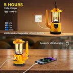 Lanterns for Power Outages, LED Lantern Flashlight, 2000LM Rechargeable Camping Light, 4200mAh Battery, 4 Modes, 2625ft Beam, 8Hr Runtime, IP43 Waterproof for Home, Hiking, Fishing, Outdoor