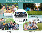 Propane Stove 2 Burner Gas Stove Auto Ignition 26000 BTU Tempered Glass Propane Burner LPG with CSA Hose for Outdoor Cooking, Emergency