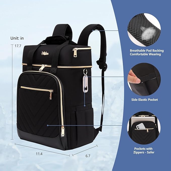 Backpack Coolers Insulated Leak Proof for Women Men, 35 Cans Large Capacity Waterproof Cooler Backpack, Soft Portable Cooler Bag for Beach Travel Camping Picnic Work