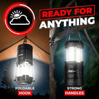 2 Pack Camping Lantern - Portable LED Battery Powered Lantern with Magnetic Base and Foldable Hook for Emergency Use or Campsites, Essential Hurricane Survival Kit | Batteries Included