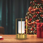 Portable Metal Table Lamp for Indoor/Outdoor ,Rechargeable Cordless LED Lamp, 3-Colour Infinitely Dimming Battery Powered Small Desk Lamp, Restaurant/Bedroom/Bar/Coffee/Camping Light (Gold Set of 2)