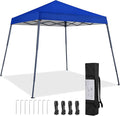 Yaheetech Instant Canopy Tent, 10x10 Slant Leg Easy Outdoor Pop up Canopy, Folding Portable Gazebo Instant Shelter Tent with Backpack for Garden/Camping/Party, 10x10 Base 8x8 Top, Blue