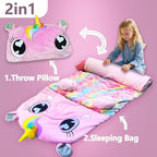 Kids Sleeping Bag, Large Unicorn Slumber Bag for Girls Boys, Portable Nap Mat, Preschool Daycare Kindergarten Birthday Gift 3-12 Yr Child