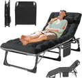 MOPHOTO Folding Lounge Chair 5-Position, Folding Cot, Portable Outdoor Chaise Lounge Chair for Sun Tanning, Perfect for Pool Beach Patio Sunbathing