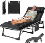 MOPHOTO Folding Lounge Chair 5-Position, Folding Cot, Portable Outdoor Chaise Lounge Chair for Sun Tanning, Perfect for Pool Beach Patio Sunbathing