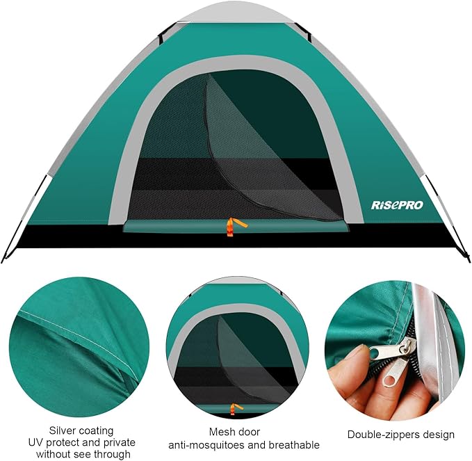 Portable Camping Tent, 2 Person Lightweight, Waterproof Windproof, UV Protection for Outdoor US