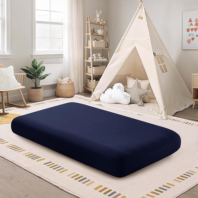 2 Pack Kids Air Mattress Fitted Sheet Only Compatible with Intex Cozy Kidz, Navy Toddler Inflatable Mattress Sheets for Travel Camping Airbed & Sleepover Party