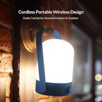 KLEAH Portable Cordless Lantern Table Lamp, 360° Portable Handle, Stepless Dimmer, Powerful Long-Lasting 50hrs, Rechargeable LED Lantern for Camping Bedroom Party, Blue