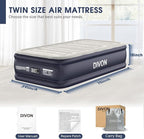 Twin Air Mattress with Built-in Pump,18''Raised Blow Up Mattress 2 Mins Self Inflation/Deflation,Upgraded Thicker Inflatable Mattress，Flocked Top Air Bed with Storage Bag for Guests,Home，Camping