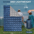 Down Camping Blanket - Lightweight, Packable, Warm & Puffy Outdoor Travel Quilt for Sleep, Hiking, Backpacking, Stadium, Festivals, Water-Resistant Sleeping Bag 55"x79"