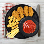 Wrova Wheat Straw Dinnerware Set of 40 Pieces - 10" & 9" Plates, 6" Snack Plates, 26oz & 12oz Bowls & Cups - Unbreakable, Microwave & Dishwasher Safe - Black