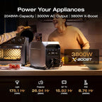 EF ECOFLOW Portable Power Station DELTA 3 MAX Plus with DELTA 3 MAX Plus Extra Battery, 2048Wh LiFePO4 Battery, 3000W Max Output, Fast 0–80% Recharge in 64mins, Reliable Home Backup & RV Camping