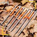 TiTo Titanium Tent Pegs Stakes Lightweight Snowfield Grassland Heavy Duty Tent Nails for Outdoor Camping Hiking and Plant Support Garden Stakes 4pcs/6pcs (7×200mm-4pcs)
