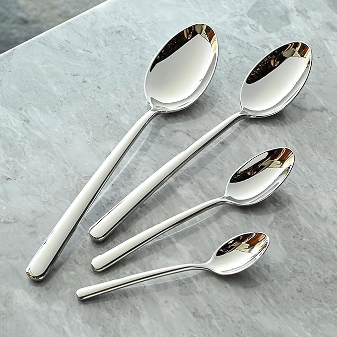 Utensil Sets for 4, Stainless Steel Silverware Set, Luxury Cutlery Sets for Camping, Afternoon tea, Hotel, Dishwasher Safe