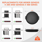 QuliMetal 77011 Gourmet BBQ System Griddle for Weber 22 1/2 inch Charcoal Grill, Fits Most Cooking Grates for Weber Gas/Pellet Grills (Genesis, Spirit, Searwood &More), 14.96" x 13.14” x 2.1"