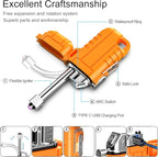 Waterproof Electric Lighter with 360°Flexible Long Neck, Outdoor Windproof Arc Lighter USB Rechargeable Flameless Plasma Cool Lighters for Outdoor & Kitchen (Orange)