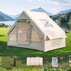 Inflatable Camping Tent with Pump,4-6 Person Waterproof Blow Up Air Tent for Camping Hiking,Easy to Set Up 4-Season Inflatable House Tent with Oversized Canopy.