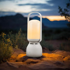 JackonLux Camping Lantern with Speaker, Portable Rechargeable Outdoor Lantern, 11 Mode RGB Color Dimmable LED Night Light for Camping, Home, Party and Hiking (1, White)