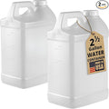 kitchentoolz 2‑Pack 2.5 Gallon Water Container Jug – Heavy‑Duty HDPE Carboy with Handle & Secure Screw‑Cap – Made in USA