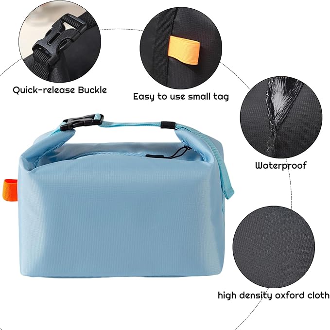 YUDANSI Fashion Lunch Bags for Men Women- Reusable Insulated Leakproof Lunch Box Tote Bag, Cool Bags for Adults,Thermal Cooler Bag for Work Picnic Travel -8L (Blue)