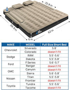 JOYTUTUS Truck Bed Mattress for 5.5-5.8Ft, Full Size Inflatable Mattress Pickup Short Beds for Outdoor Camping, with Carry Bag & Cup Holder & Cavity Design, Camel&Black