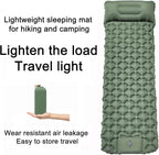 Ultralight Inflatable Camping Sleeping Pad – Compact Built-in Pillow,Waterproof & Durable –Connects to Double Bed and Ideal for Camping, Hiking & Outdoor Adventures (Green)