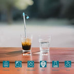 Portable Water Filter Straw, 316L Stainless Steel Reusable Personal Water Purifier for Camping Hiking Backpacking Travel, Emergency Survival Gear （Light Blue,1 Pcs）