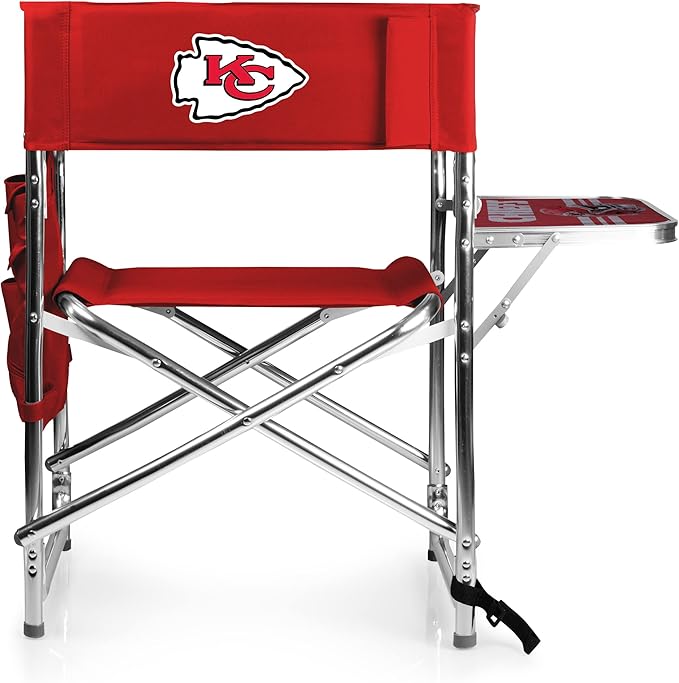 Picnic TIME NFL Unisex-Adult NFL Sports Chair with Side Table, Beach Chair, Camp Chair for Adults