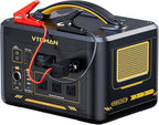 VTOMAN Jump 1800 Portable Power Station &12V Car Jump Starter, 1548Wh LiFePO4 Battery Solar Generator with Jumper Cable, 1800W 3xAC Outlets, 2xPD 100W for Camping Roadside Rescue